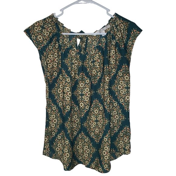 Lauren Conrad Tops - Lauren Conrad Women's Sleeveless Floral Top Green Medium 100% Polyester